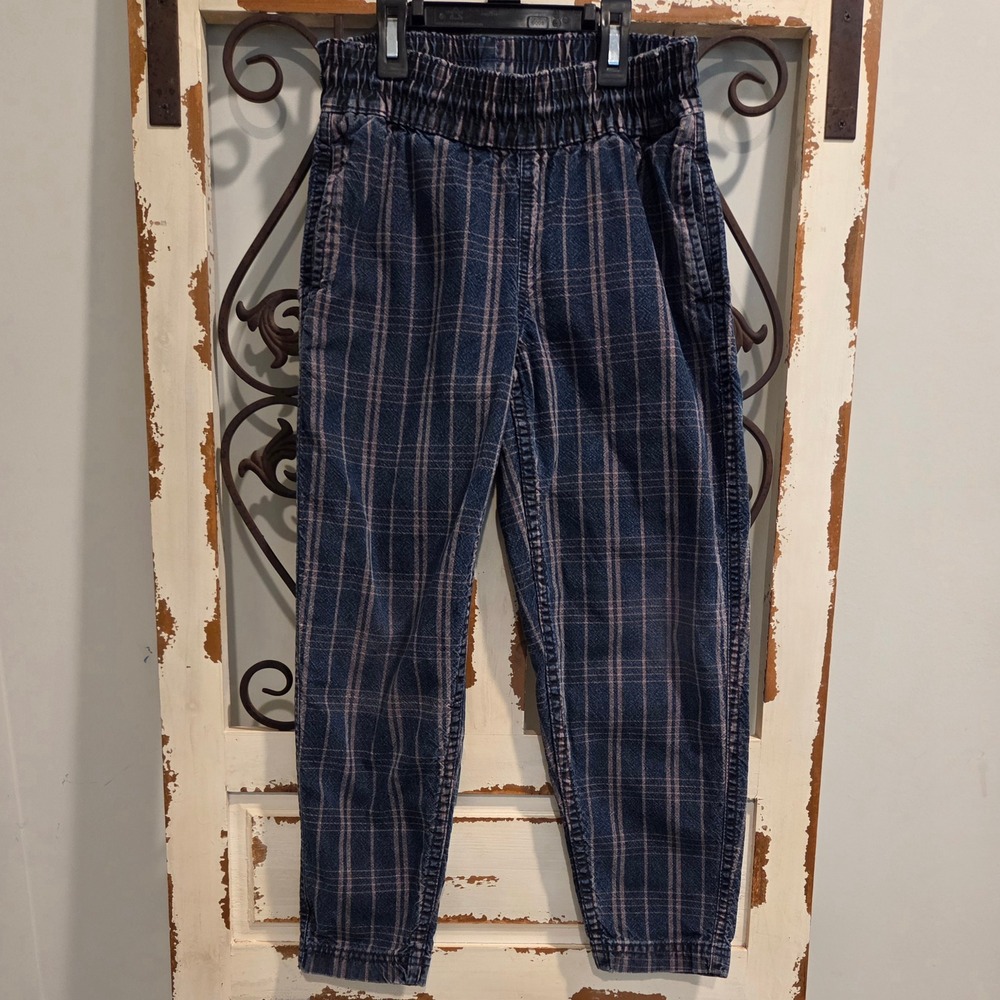 Vintage Levi's Sport Jeans Boys Plaid Pants Size S Blue Pink 100% Cotton